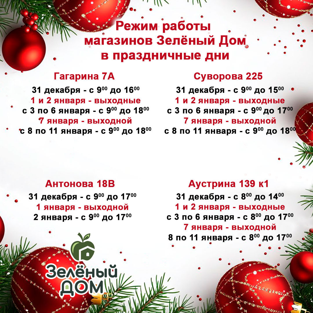 График работы Зелёного Дома 2025